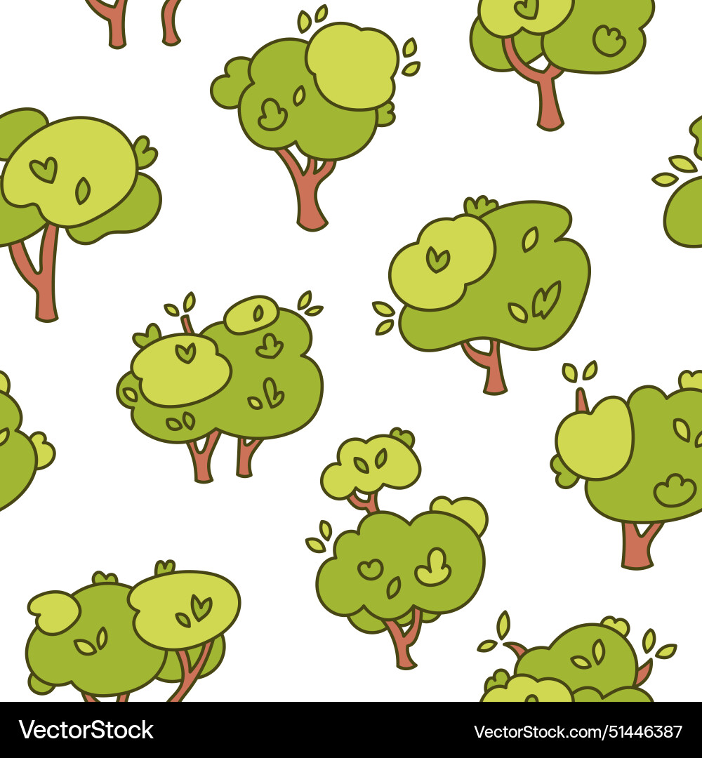 Deciduous tree seamless pattern forest flora Vector Image