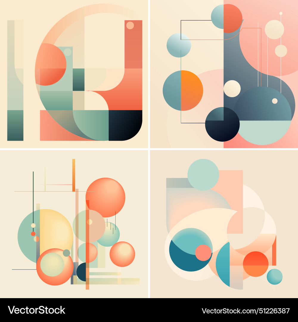 Geometric style simple shapes and curves 032 vector image