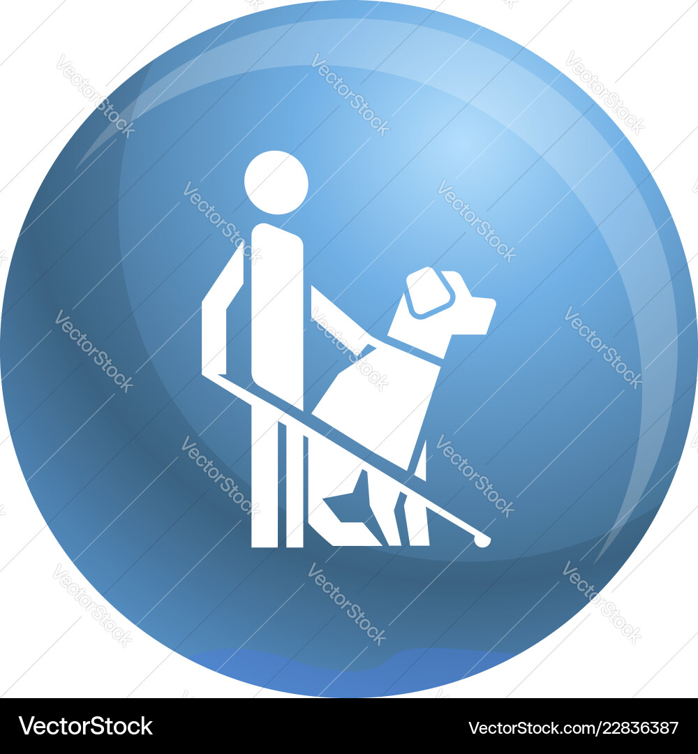 Man dog guide icon simple style Man dog guide icon simple style vector image