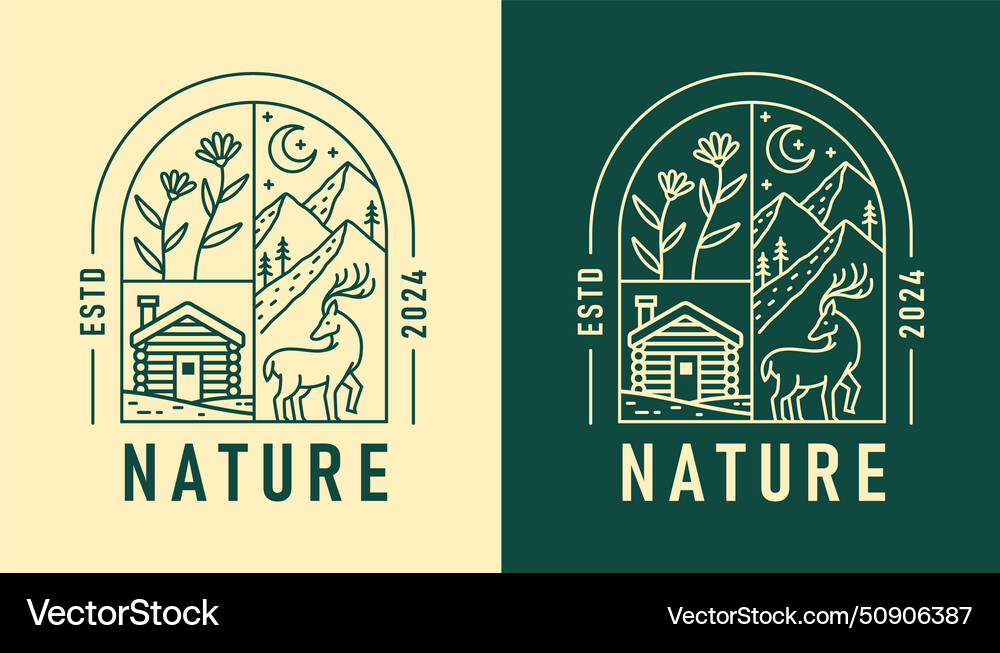 Natural view in the form of a window Natural view in the form of a window Vector Image