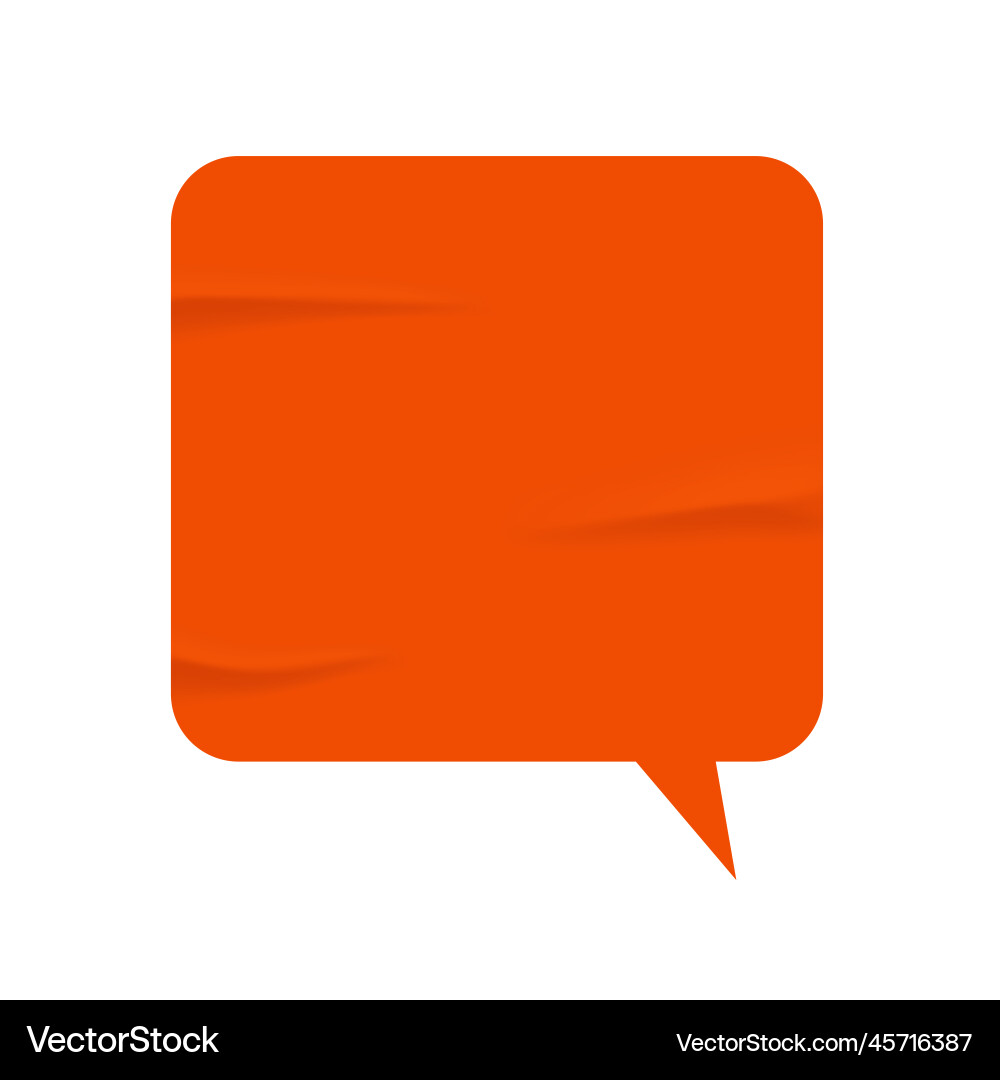 Thought bubble wrinkled glued sticker Thought bubble wrinkled glued sticker vector image
