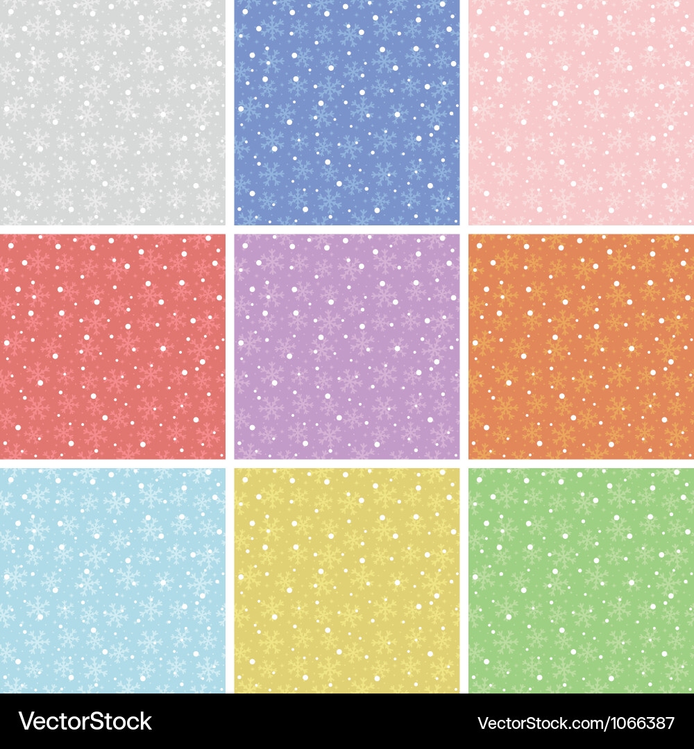Winter Snowflake Patterns - Nine Variations vector image