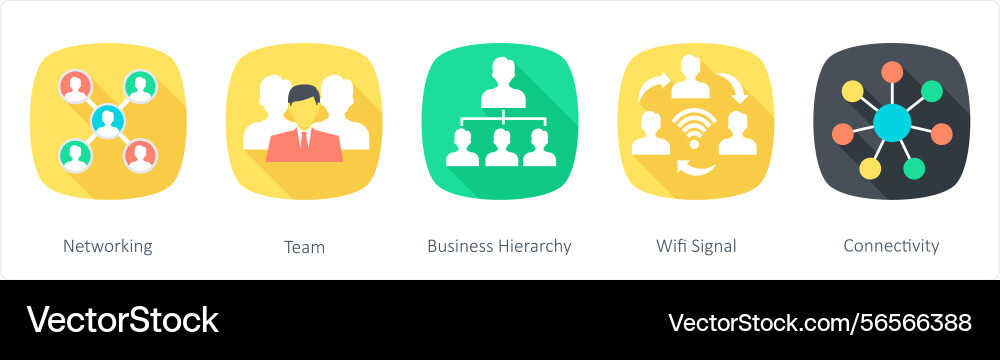 A set of 5 communication icons as networking team A set of 5 communication icons as networking team vector image