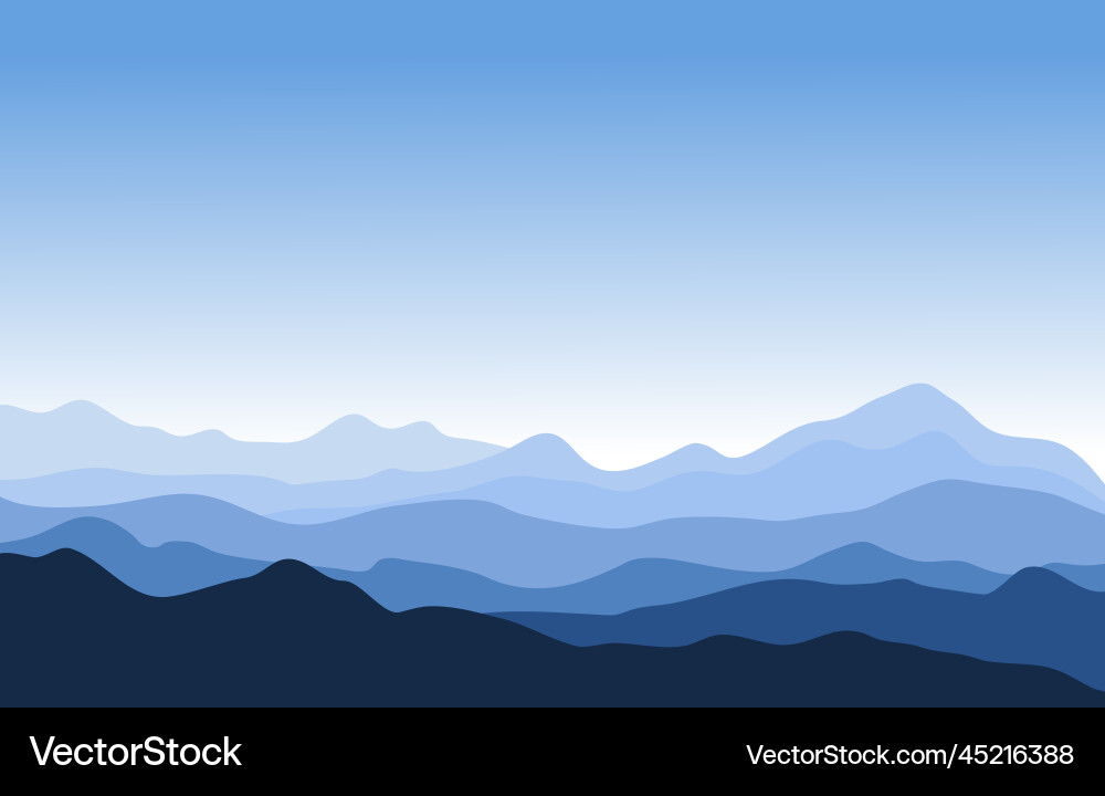 Blue Mountain Panorama Vector Image