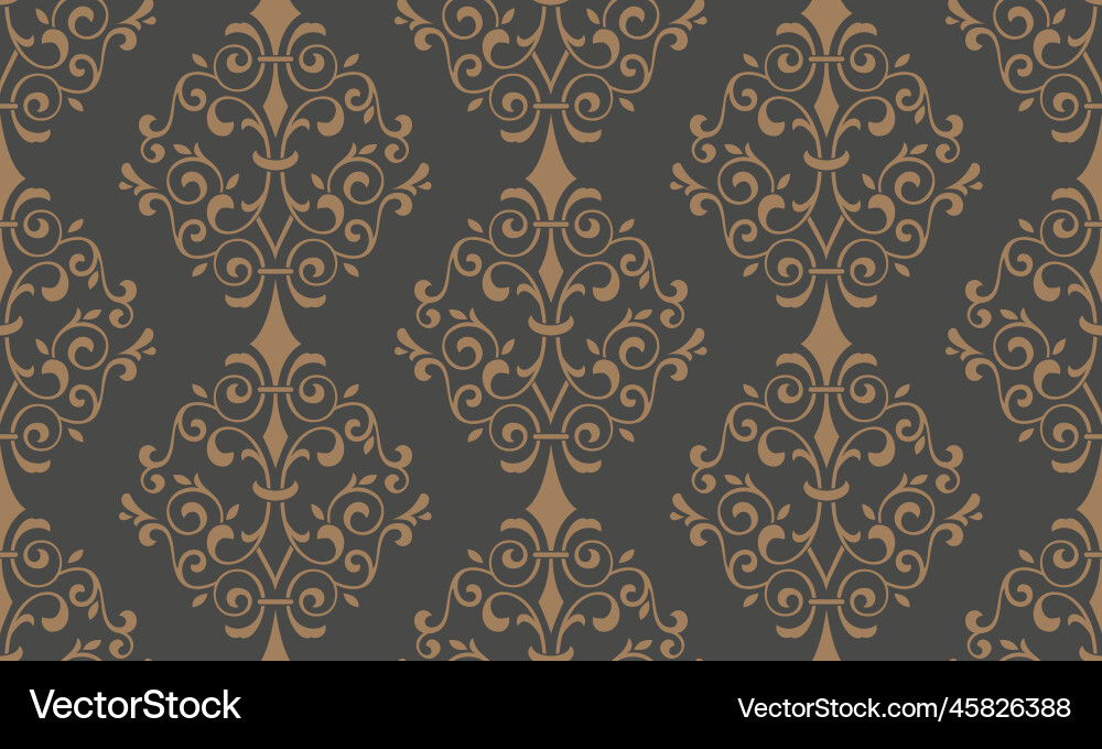 Damask Floral Pattern Element Vector Image