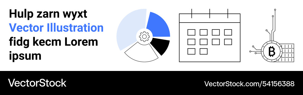 Data analytics scheduling and cryptocurrency Data analytics scheduling and cryptocurrency vector image