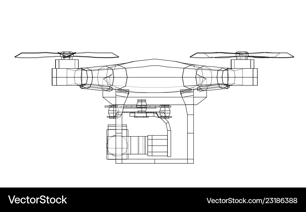 Drone concept rendering of 3d Vector Image