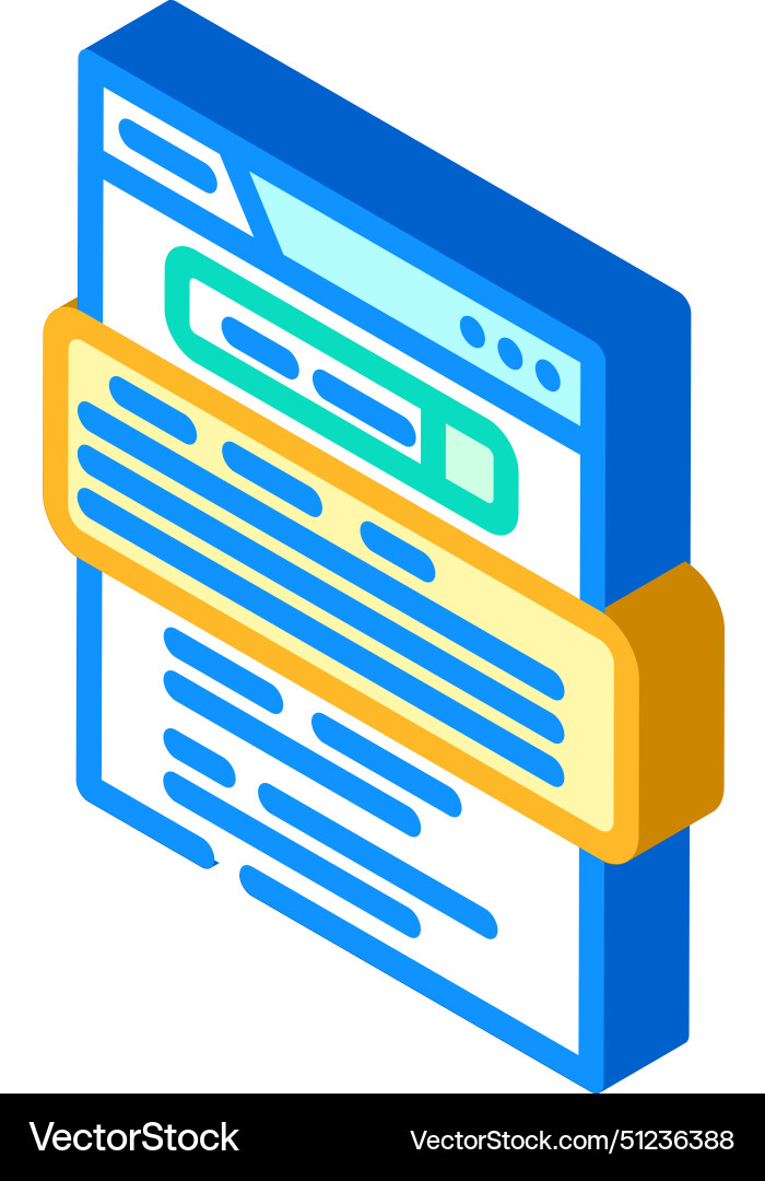 Featured snippet seo isometric icon Featured snippet seo isometric icon vector image