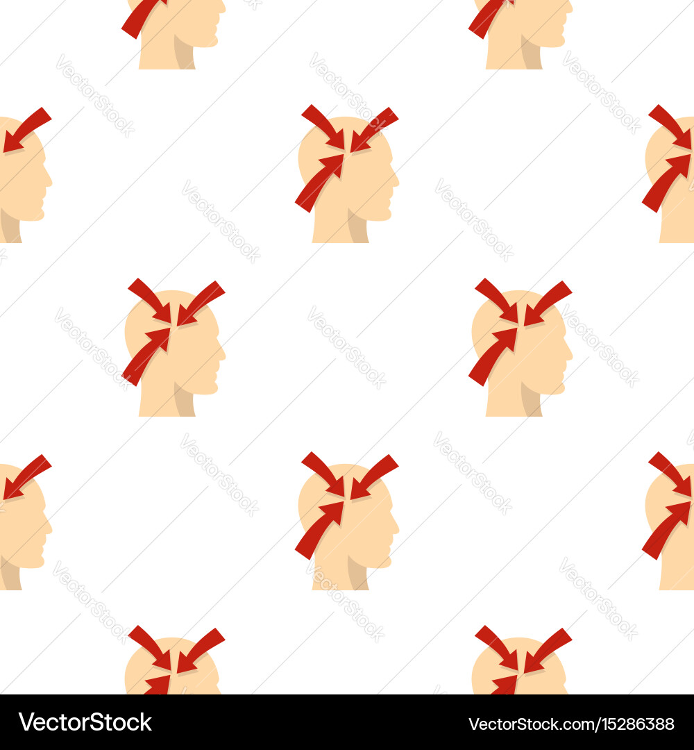 Profile of the head with red arrows inside pattern vector image