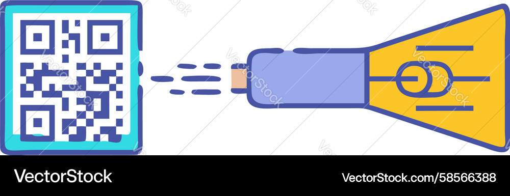 QR Code Scan Beam Icon Vector Image