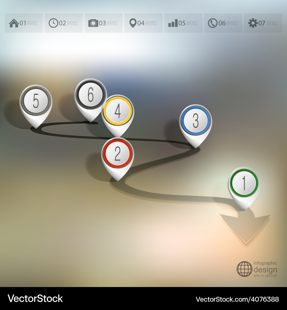 Timeline with pointer marks infographic vector image