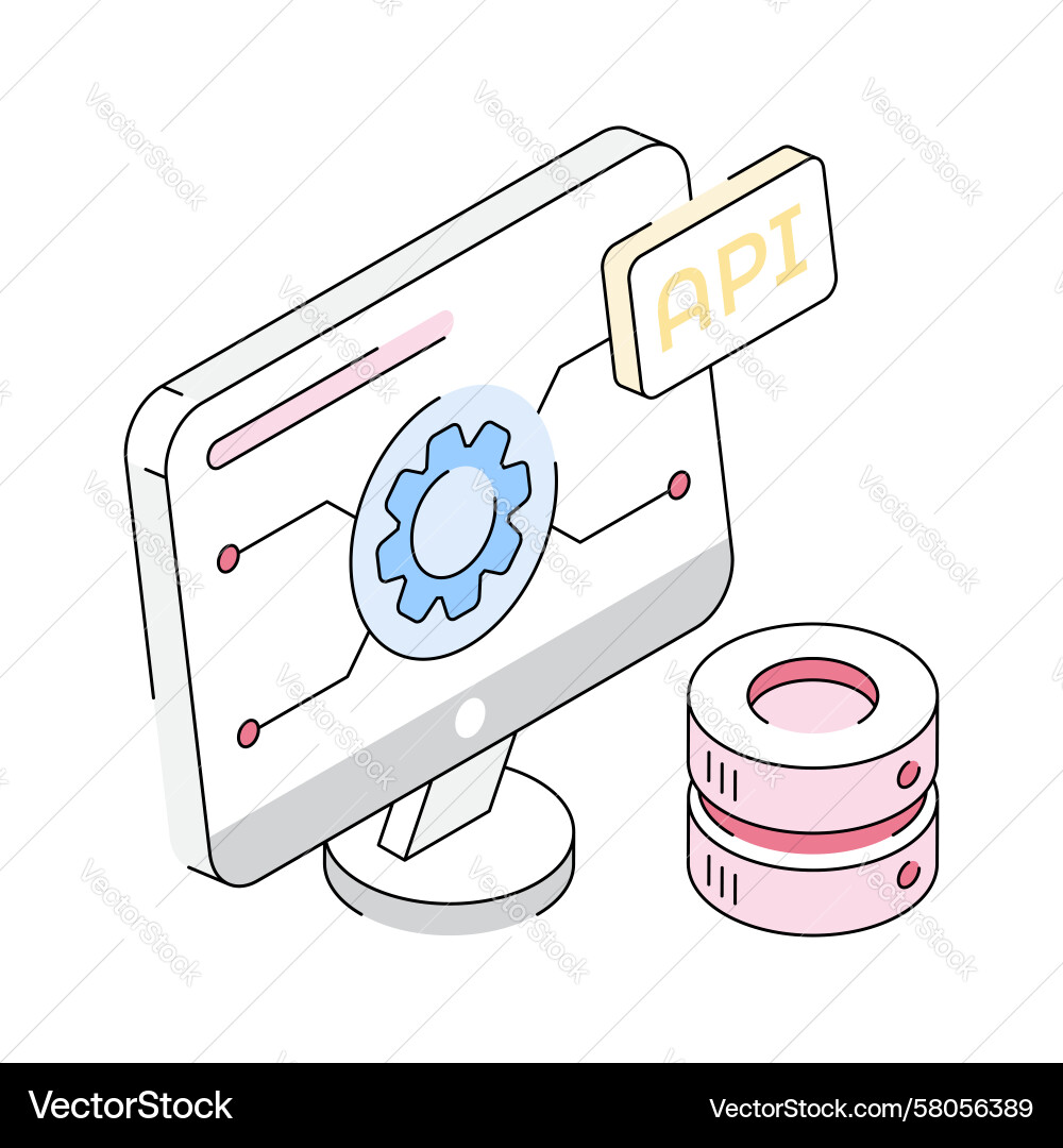 API Interface Icon Vector Image
