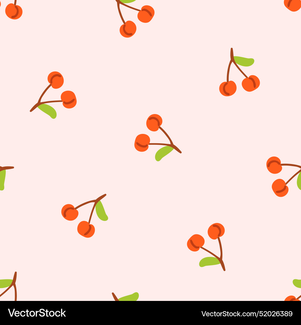 Cherry pattern seamless texture repeating print Vector Image