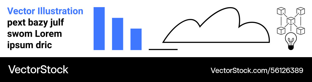 Data analysis visualization with cloud computing Data analysis visualization with cloud computing vector image