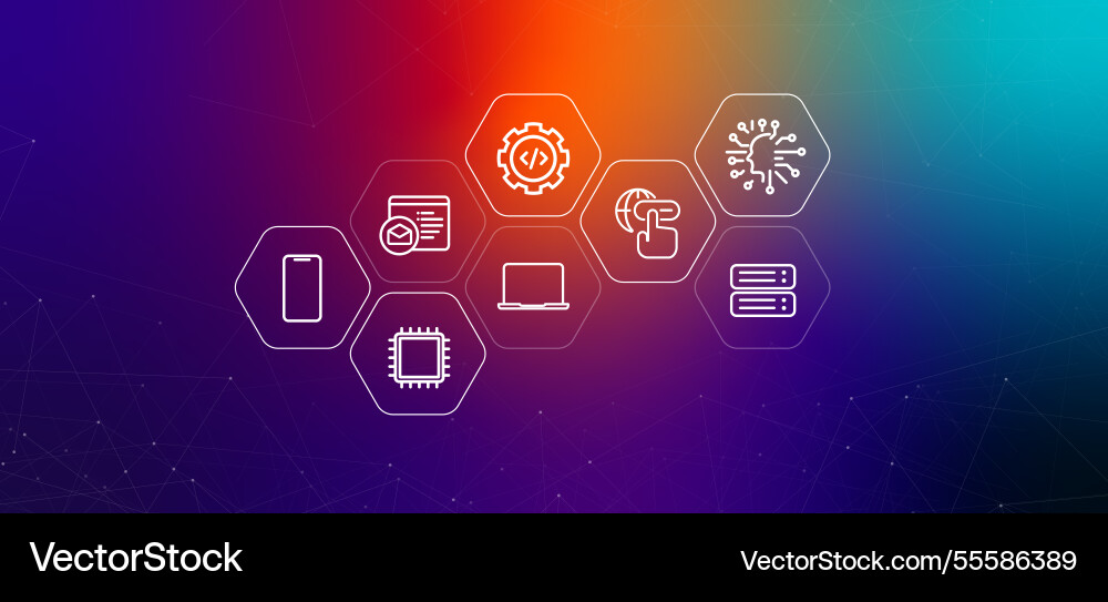 High tech gradient header internet smart High tech gradient header internet smart vector image