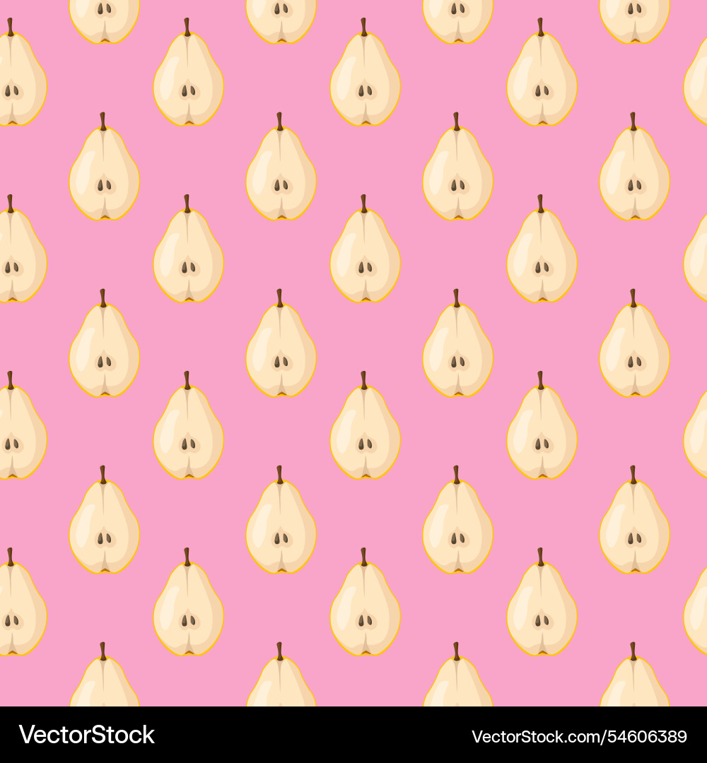 Seamless pattern with pear on pink background Vector Image