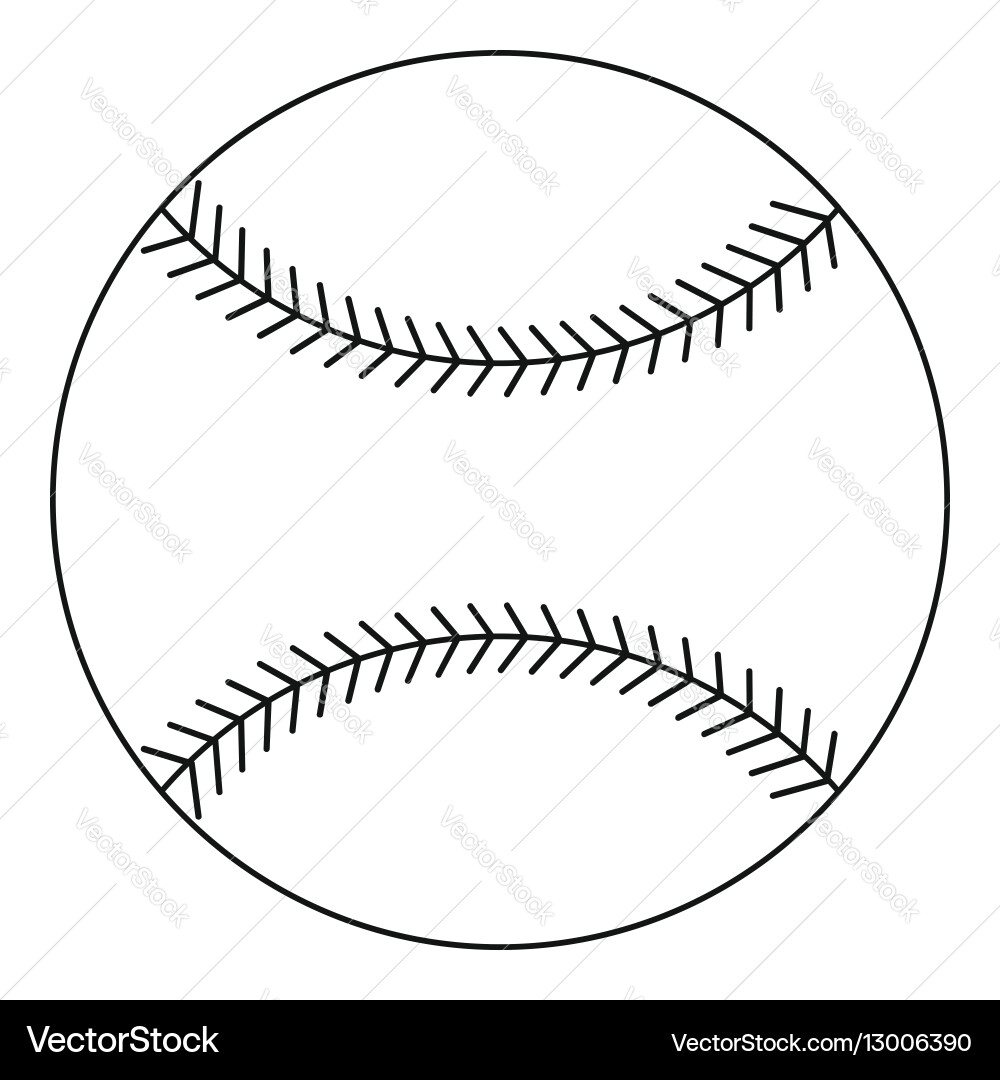 Baseball Ball Outline Icon Vector Image