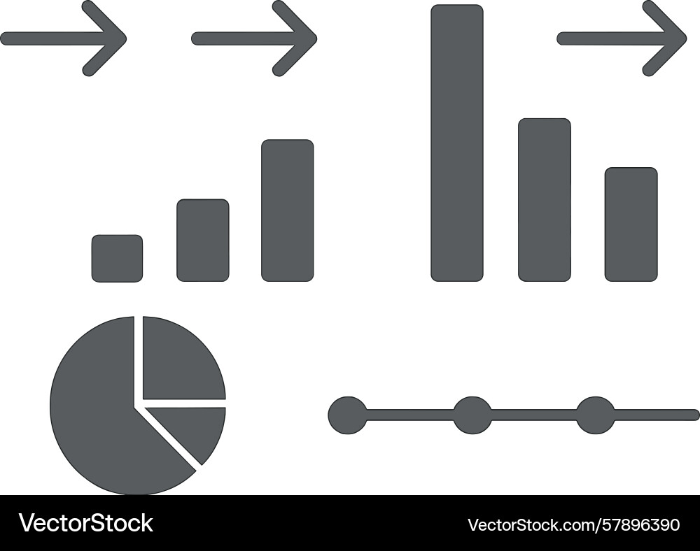Data visualization showcasing bar graphs pie vector image
