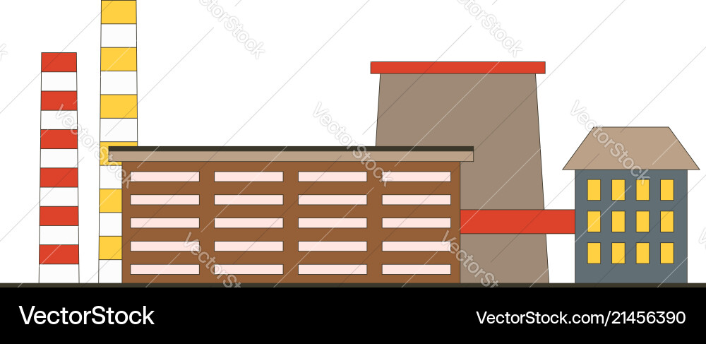 Factory building game app icon in flat style Factory building game app icon in flat style vector image