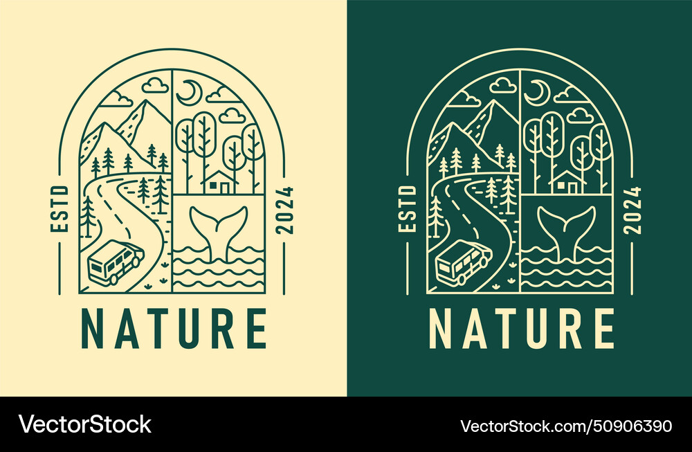 Natural view in the form of a window vector image