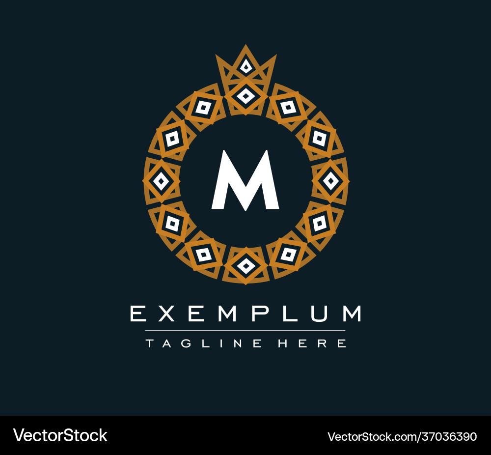 Ornamental round monogram template for creating Ornamental round monogram template for creating vector image
