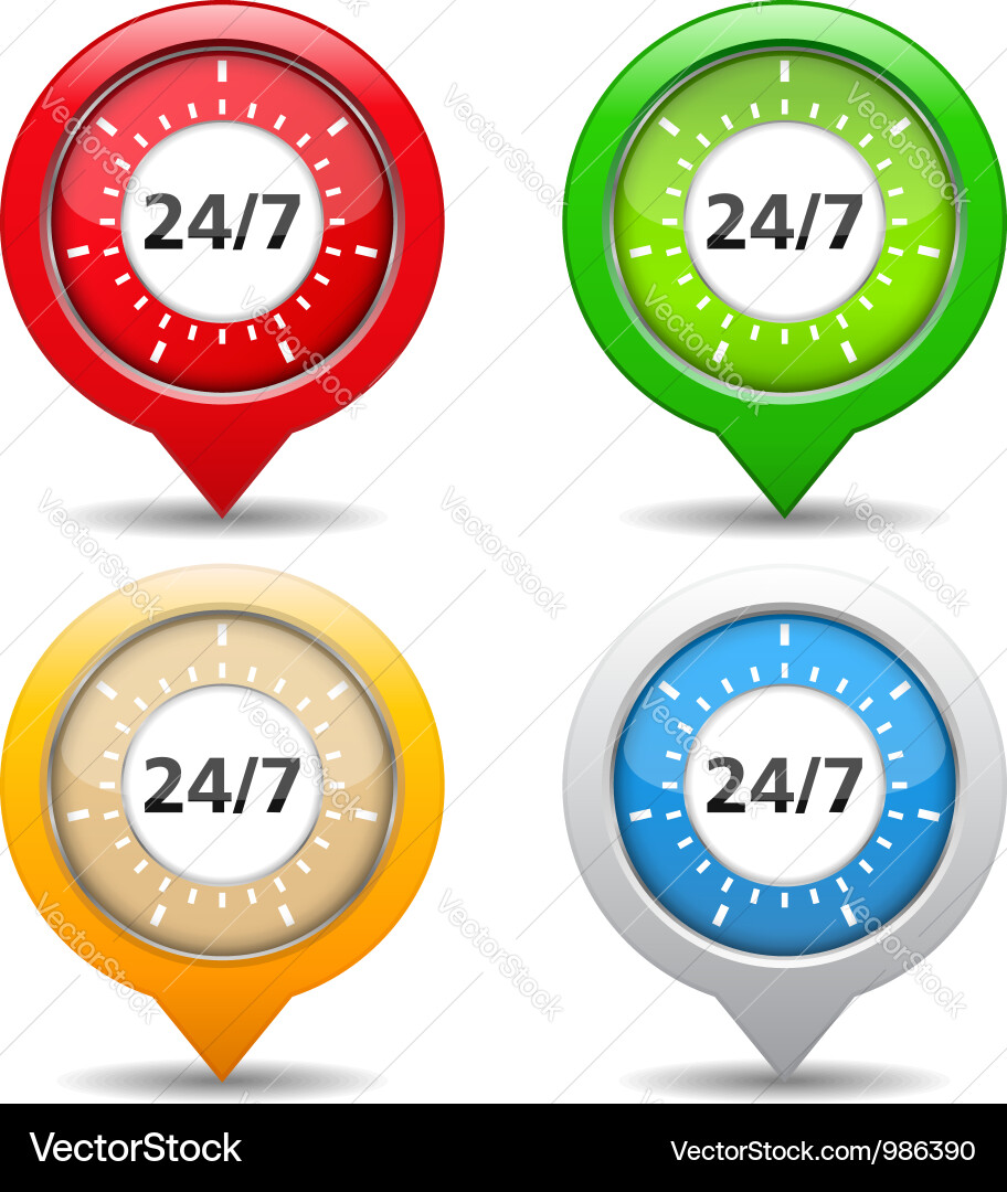 Rundum-die-Clock Service Vektorbild