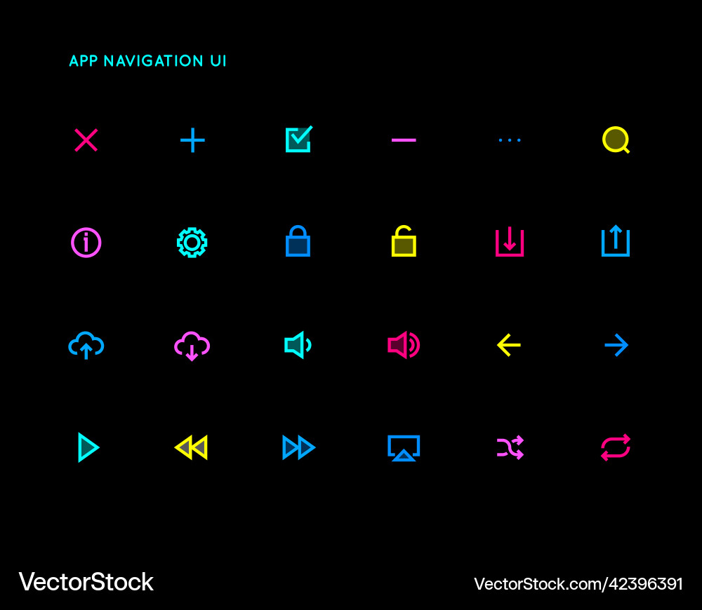 App-Steuersystem Benutzeroberfläche ui icon set App-Steuersystem Benutzeroberfläche ui icon set vektorbild