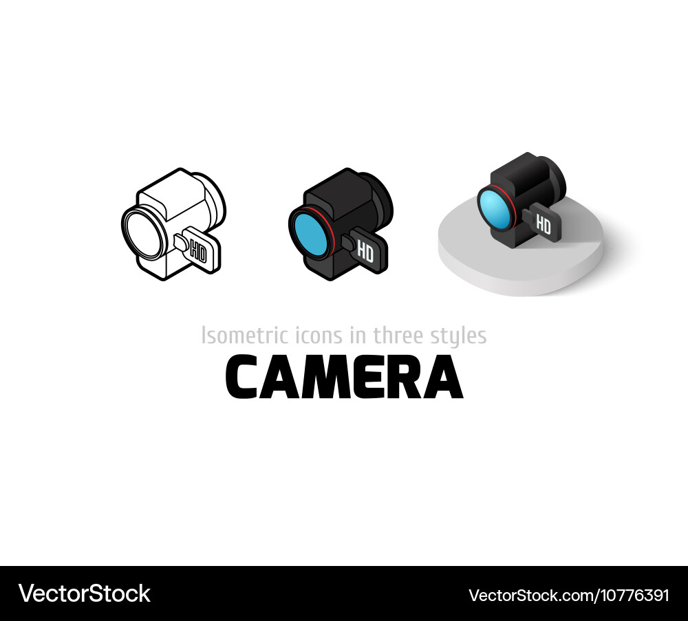 Camera icon in different style Vector Image