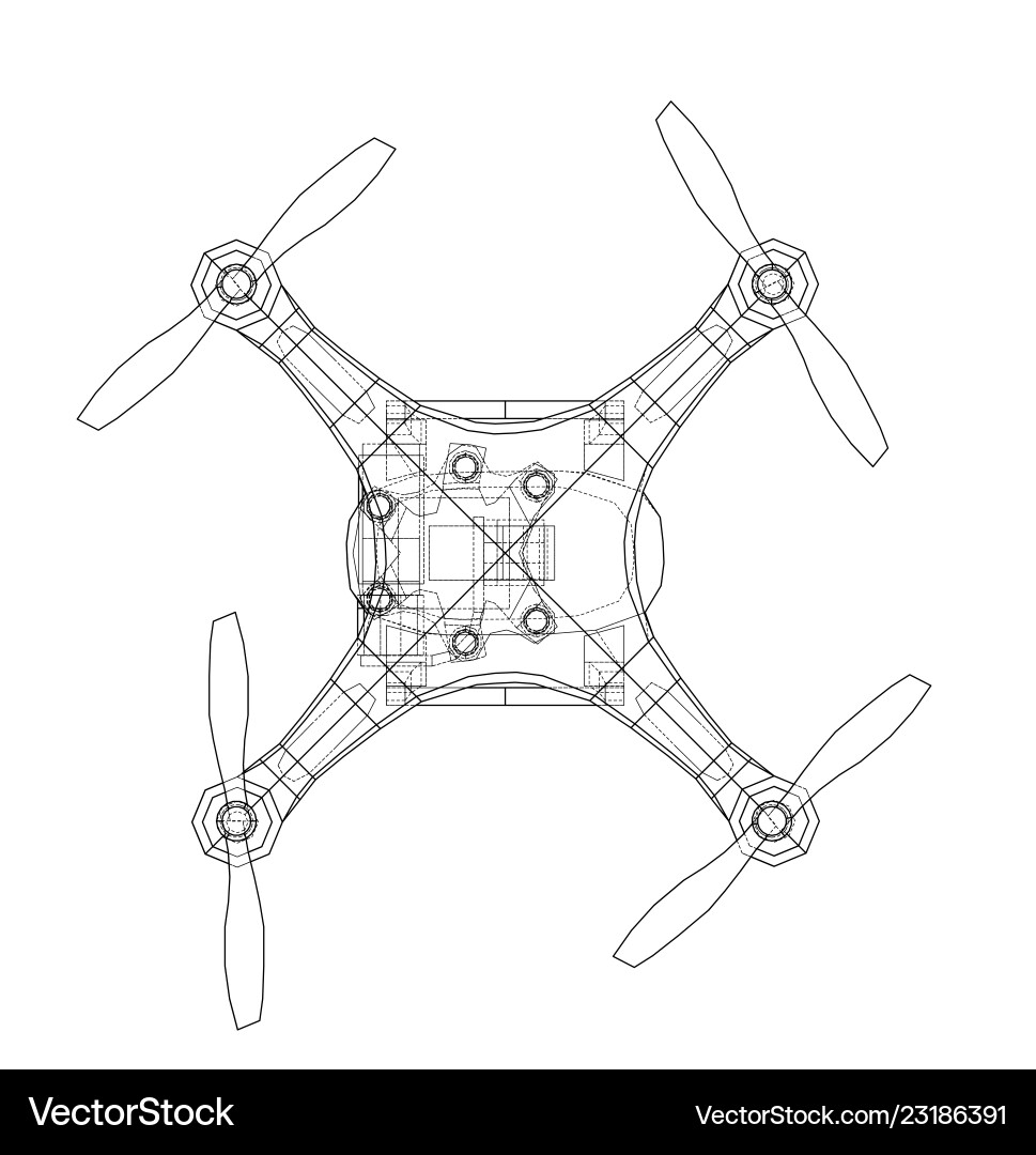Drone concept rendering of 3d Drone concept rendering of 3d Vector Image
