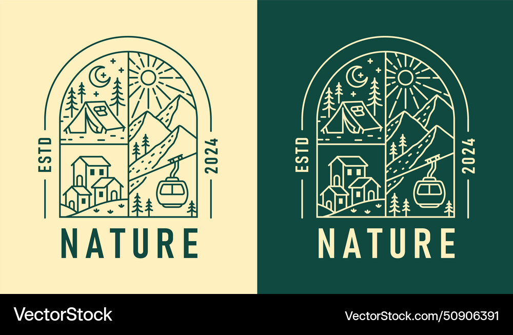 Natural view in the form of a window Natural view in the form of a window vector image