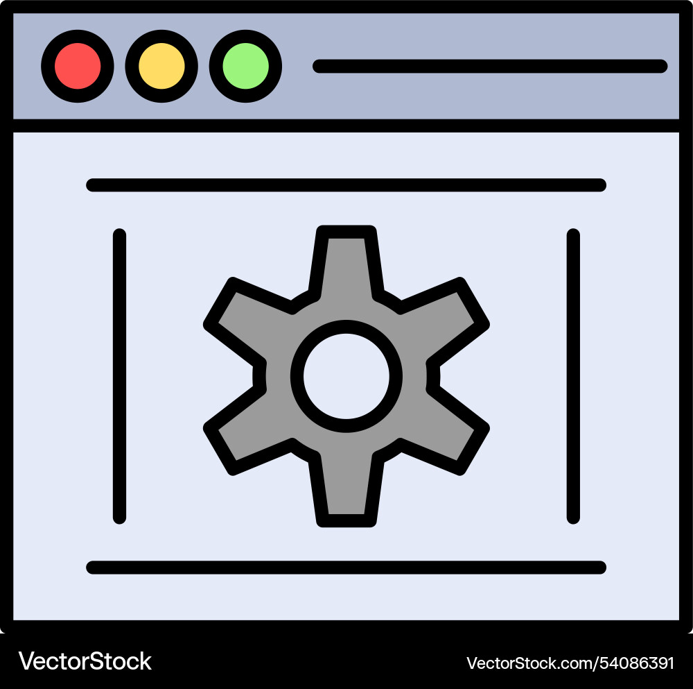 Optimization line filled icon design vector image