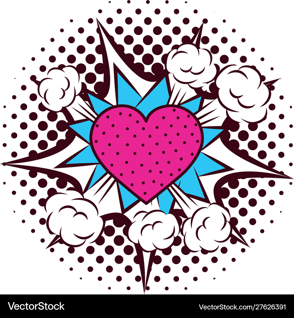 Love Pop Art Bright Comic Double Heart Frame Stars White Stock Vector by  ©JuliPaper 447623210, image size:998x1080