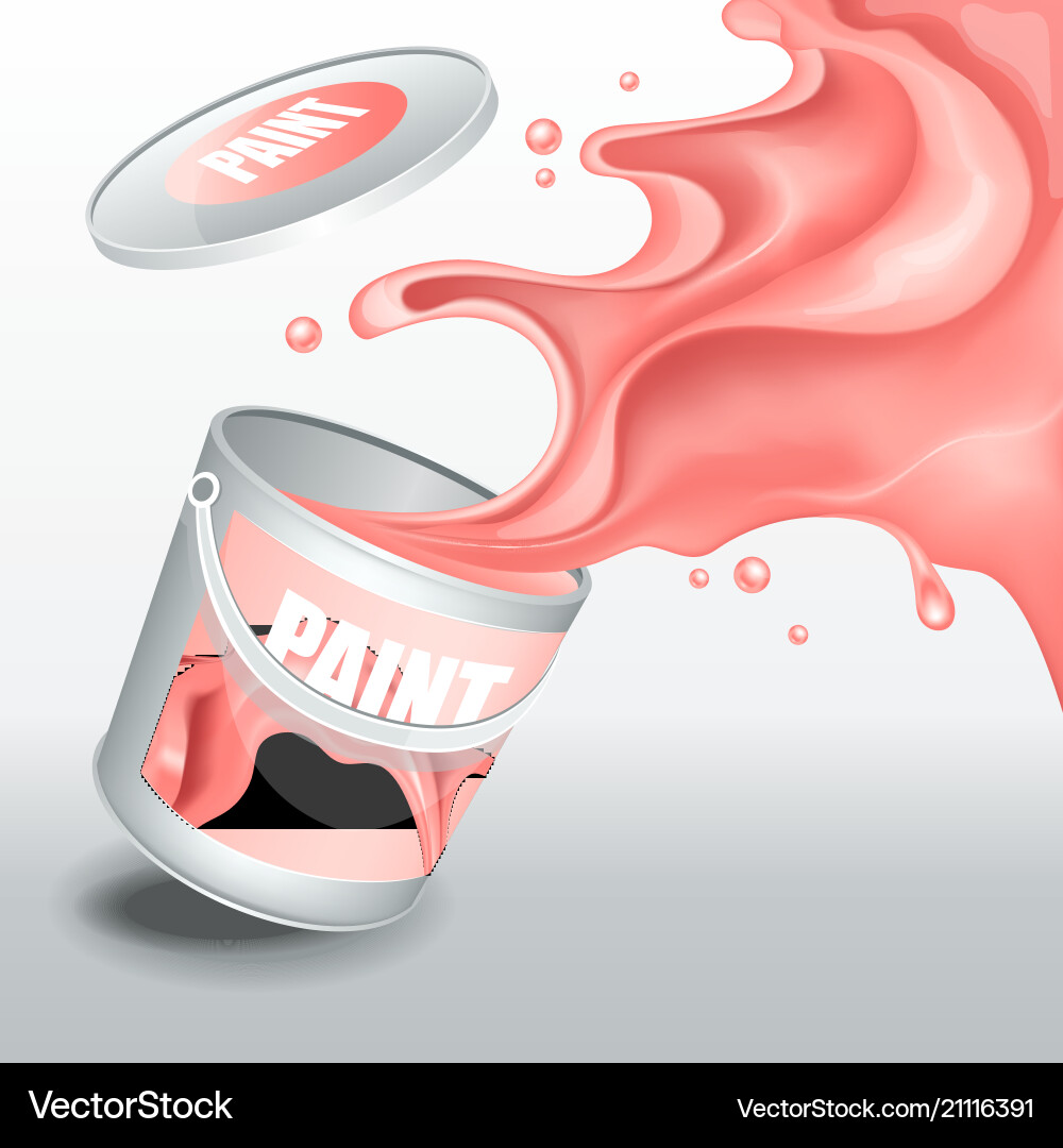 Splash rose paint realistic 3d image Royalty Free Vector