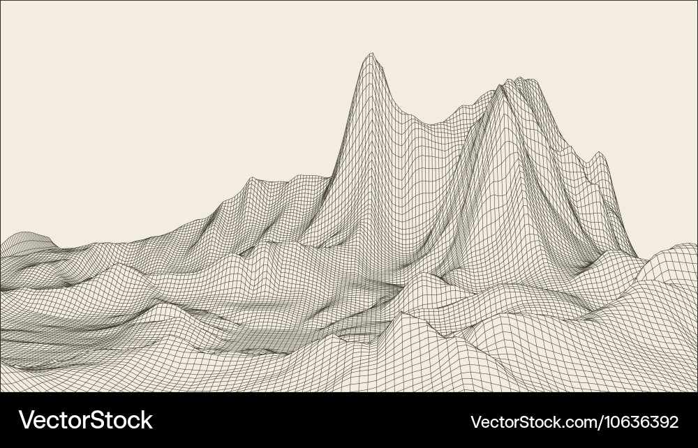 Abstract 3d illuminated distorted mesh sphere vector image