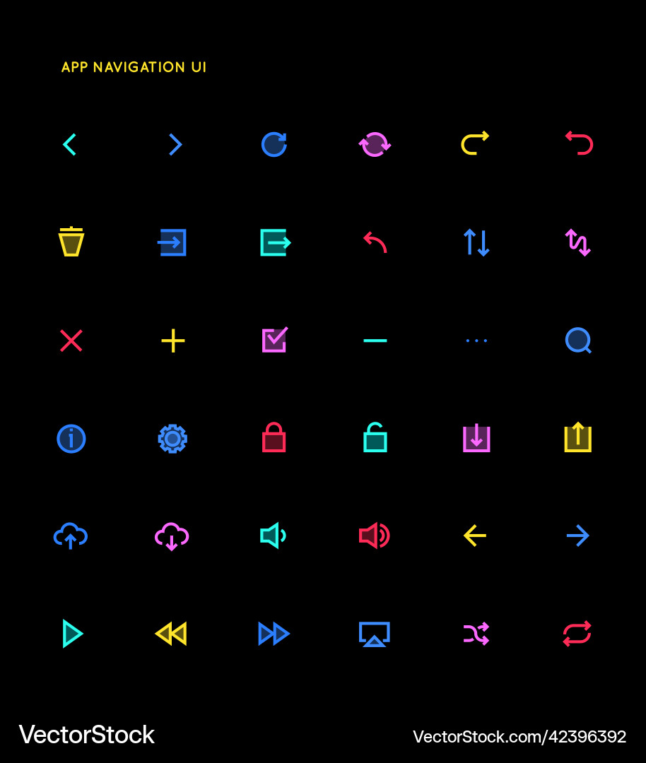 App control system user interface ui icon set App control system user interface ui icon set vector image