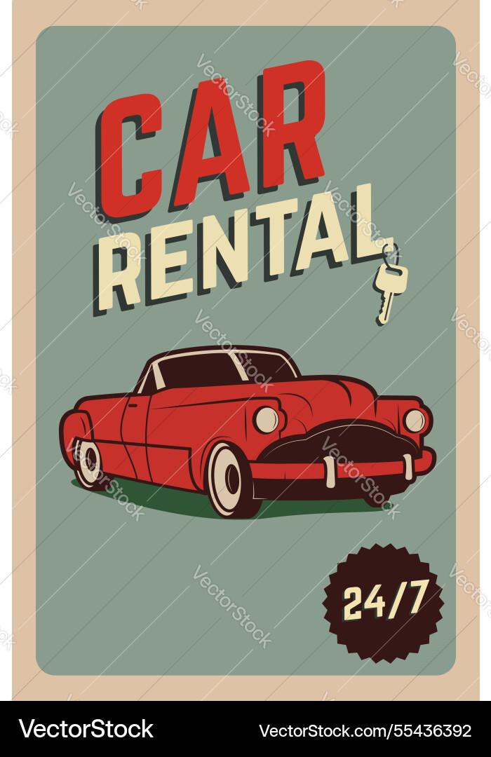 Car rental old style flyers Vector Image