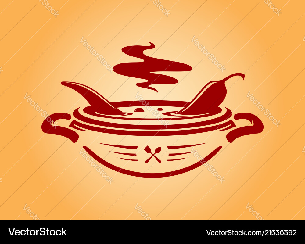 Chili Pfeffer in Schüssel Symbol Emblem Chili Pfeffer in Schüssel Symbol Emblem vektorbild