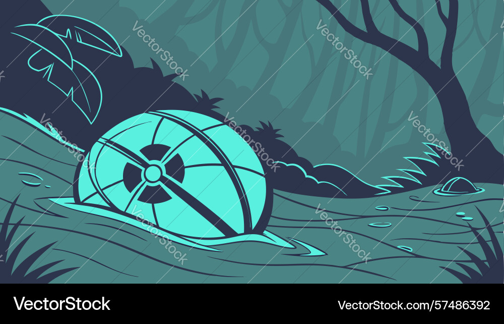 Geodesic sphere in forest mysterious orb design vector image