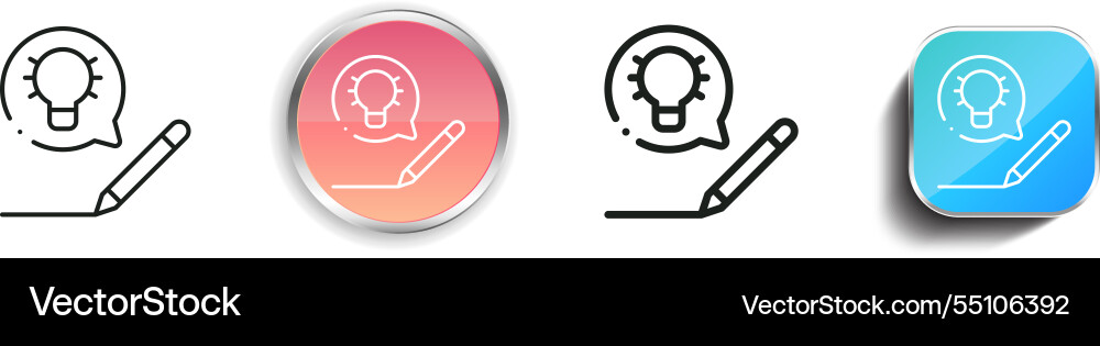 Idea icon thin linear regular and button style Idea icon thin linear regular and button style Vector Image