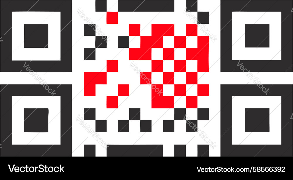 QR Code with Red Plus/Error Symbol Vector Image