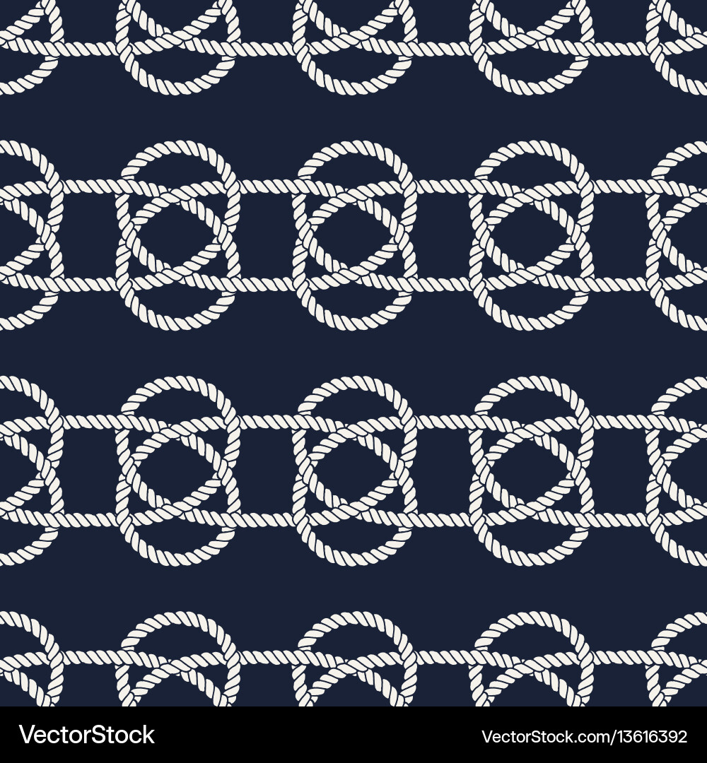 Seamless nautical rope pattern carrick bend knot Seamless nautical rope pattern carrick bend knot vector image