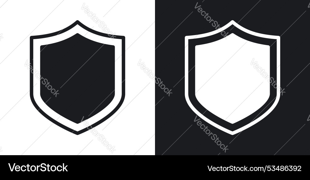 Shieldline in thin line black color flat simple Shieldline in thin line black color flat simple Vector Image