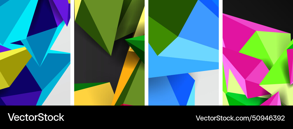 Triangle abstract concepts poster set Vector Image