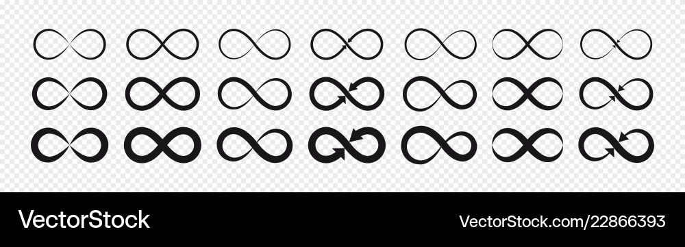 Black Infinity Symbols & Signs Royalty Free Vector Image