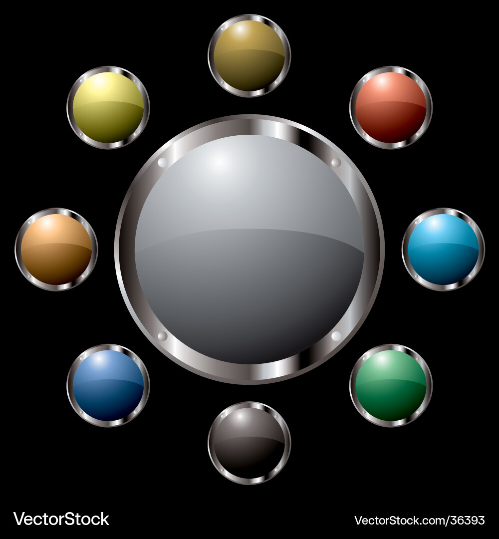 Modern Metallic Circle Pattern vector image