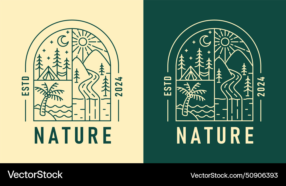 Natural view in the form of a window vector image