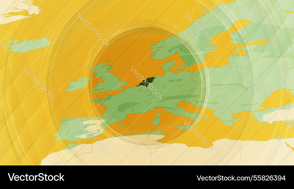 Abstract map of netherlands and surrounding Vector Image
