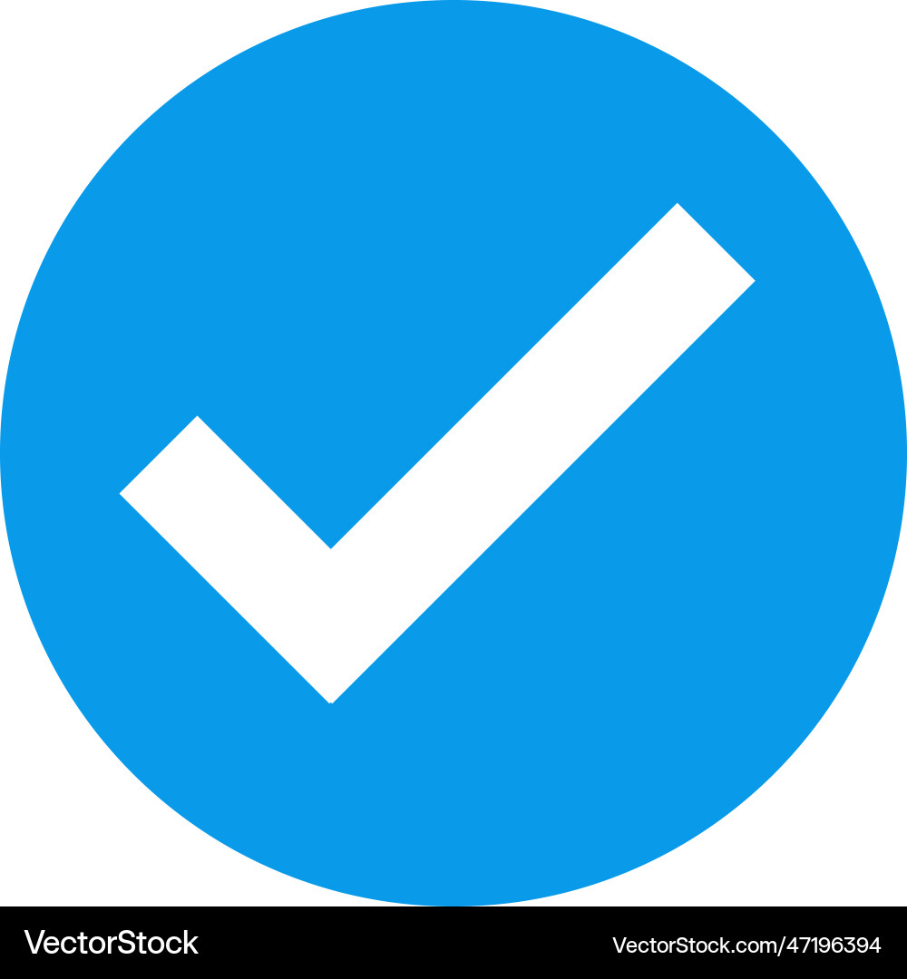 Blue verified badge icon Royalty Free Vector Image