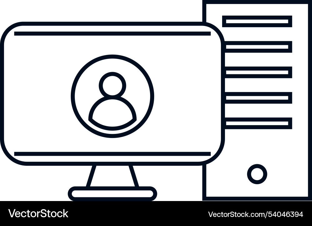 Computer and cpu technology vector image