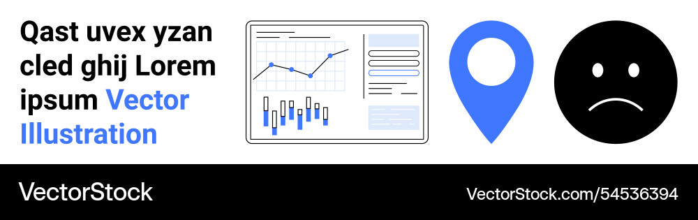 Data analysis geolocation pin and emoticon Data analysis geolocation pin and emoticon vector image